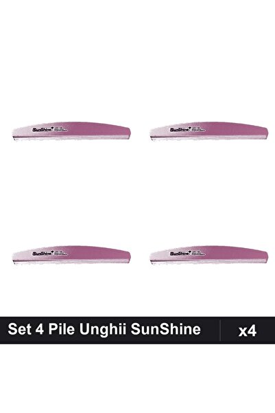 SUNSHINE Set of 4 Reusable Nail Files 100/180, Professional Manicure Buffers