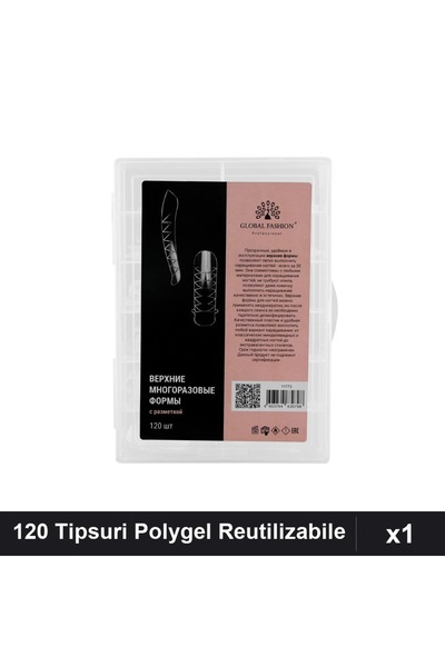 global fashion Set 120 Tipsuri Reutilizabile Polygel cu Apex, Extensii Unghii...