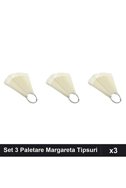 NAİLS Set 3 Paletare Margareta Inel, 150 Tipsuri Ovale Oja Semipermanentă, Ex...