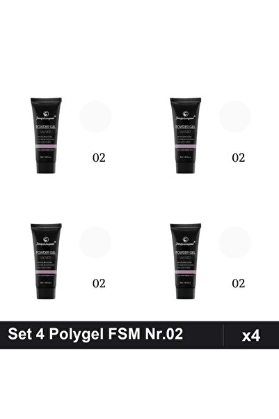 FSM Set 4 Polygel 30ml Nr.02, Gel de Construcție Unghii, Manichiură UV/LED