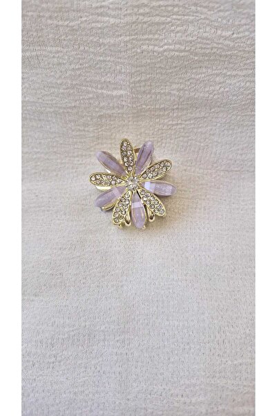 Beyaz Dükkan Metal Daisy Clasp with Zircon Stone 3 cm 1 Piece