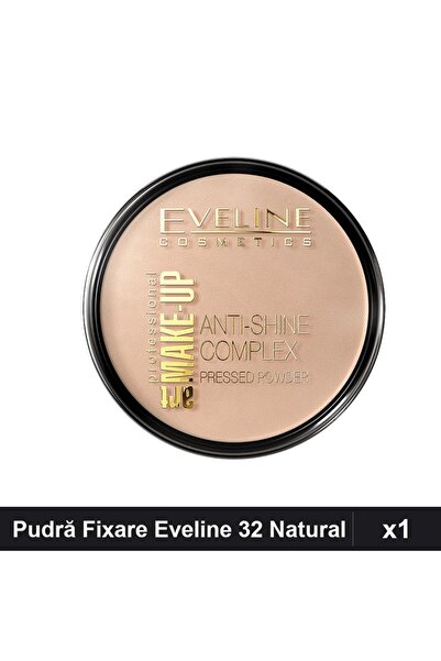 Eveline Cosmetics Anti-Shine Complex 32 Compact Powder 14g, Contouring Fixing