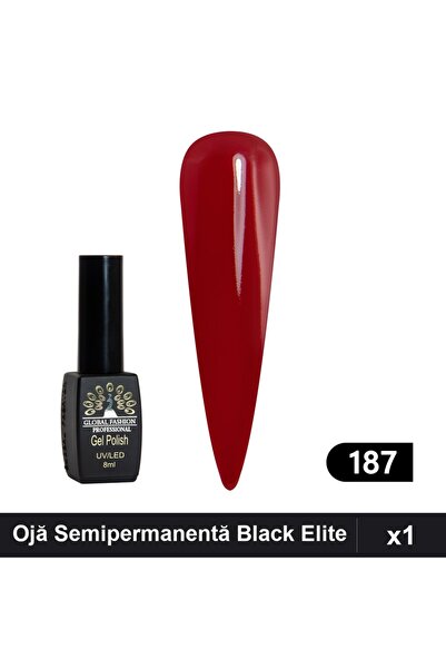 global fashion Ojă Semipermanentă Black Elite 8ml, Manichiură UV/LED,