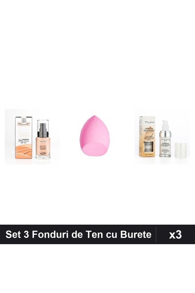 TLM Set of 3 Velvet Touch & Color Changing SPF Foundations, Makeup Base with ...