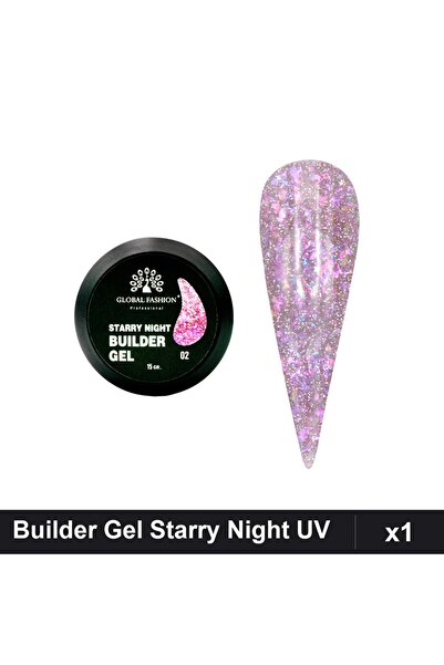 global fashion Builder Gel Starry Night Nr.02 15g, Constructie Unghii Gel UV/...