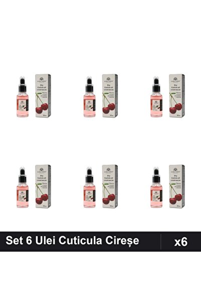 global fashion Set 6 Ulei Cuticula cu Pipeta Aroma Cireșe 30ml, Ingrijire Ung...