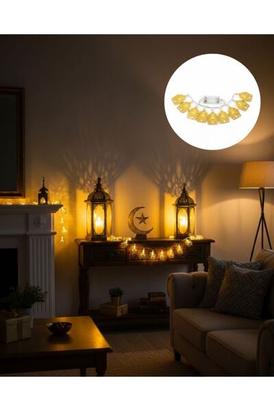 Generic Brand Dekorativni dizajn sa LED svetlom i figurom džamije za dekoraci...