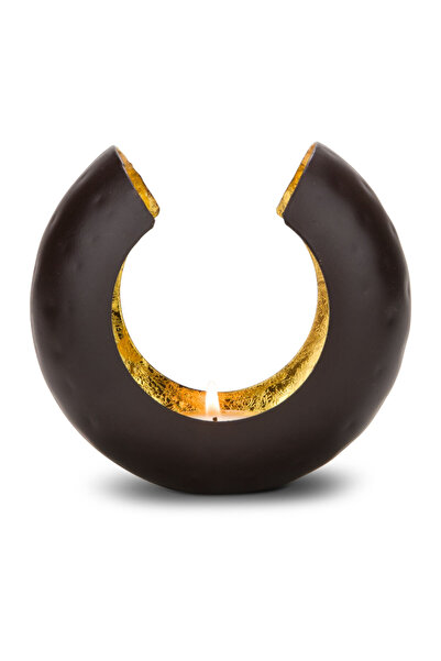 Rominox Sakrale Small candle holder, brown/golden metal, luminous effect, 12 ...