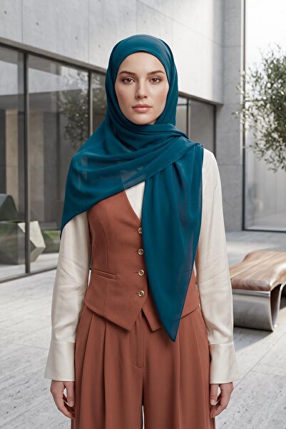 Aisha's Design Connectable Non-Slip Combed Cotton Inner Layer, Chiffon Shawl,...