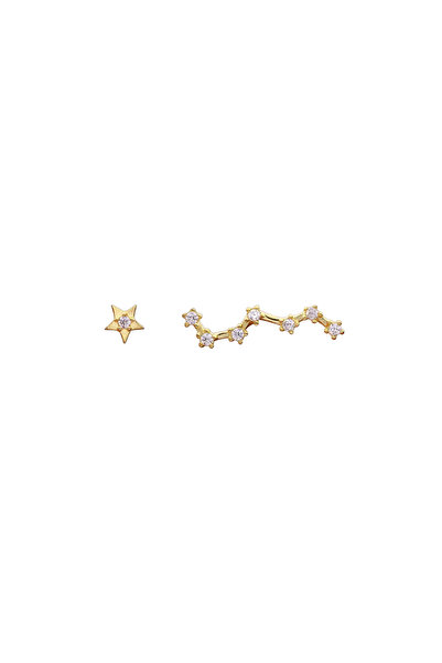 Lisa&Co. Cercei Argint Big Dipper Argint placat cu aur galben / Zircon / Alb