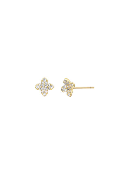 Lisa&Co. Cercei Argint Joy Paved Argint placat cu aur galben / Alb / Zircon