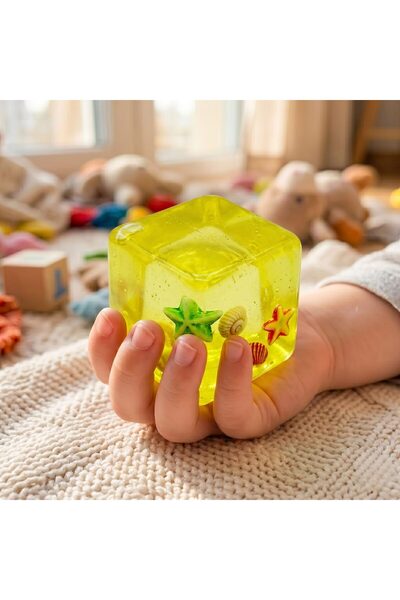 ePandamel Jucarie Squishy Tip Needoh in Forma de Cub, Model Ocean cu Scoici, Antistres Senzoriala Co