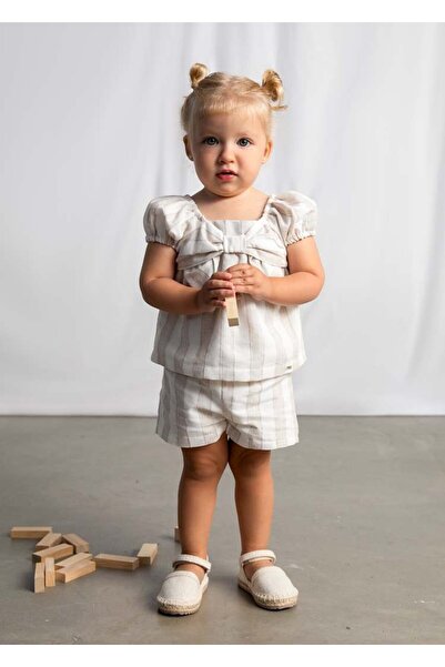 MAYORAL Girl's Linen Set 1-4 Years Old Beige