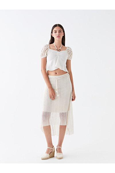 LC Waikiki Nevavm Women's Skirt with String Detail and Contrast