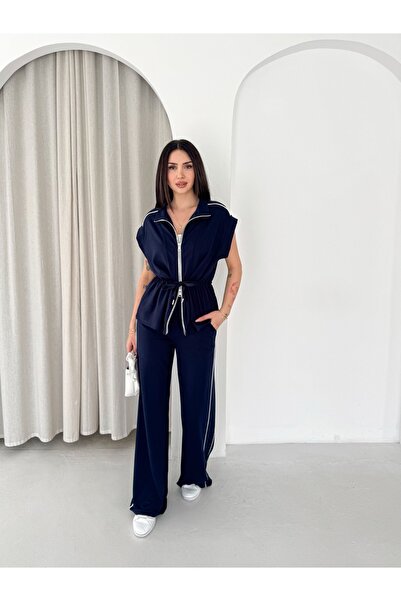 PALMA Kadın Modal Kumaş Fermuarlı Rahat Kesim Casual Takım