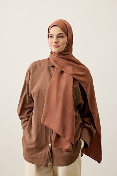 Modakaşmir Șal jacquard mătăsos cu model în carouri