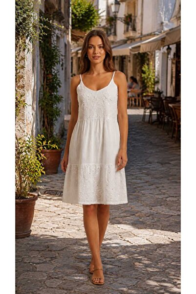 MELTEM COLLECTION ASKILI PUL DETAYLI MİDİ ELBİSE