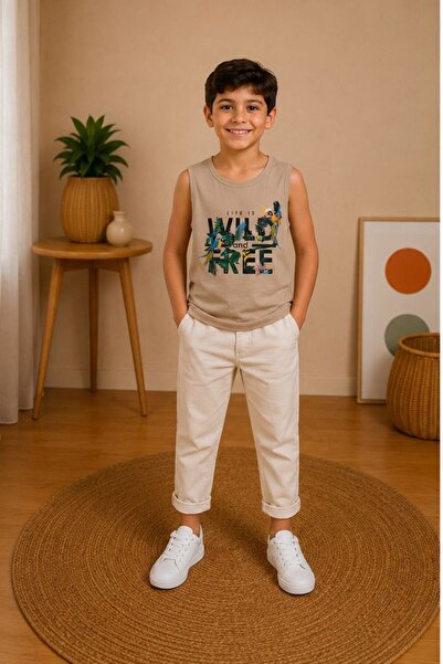 DECODASS Boy's Athlete Printed Sleeveless T-Shirt Cotton Summer Kids Athlete ...