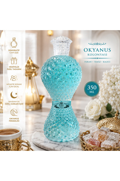 koku bahçesi 350 ML Cam Şişe Okyanus Kolonyası – Dekoratif Hediyelik Bayram v...