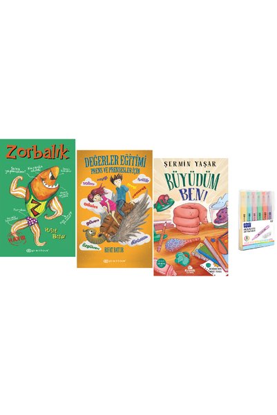 Epsilon Yayınevi Zorbalık + Değerler Eğitimi + Büyüdüm Ben! 3 Kitap Set Penci...