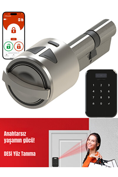 Desi Utopic R+ Akıllı Kapı Kilidi - Yüz Tanıma ve Dahili Tuş Takımlı Set