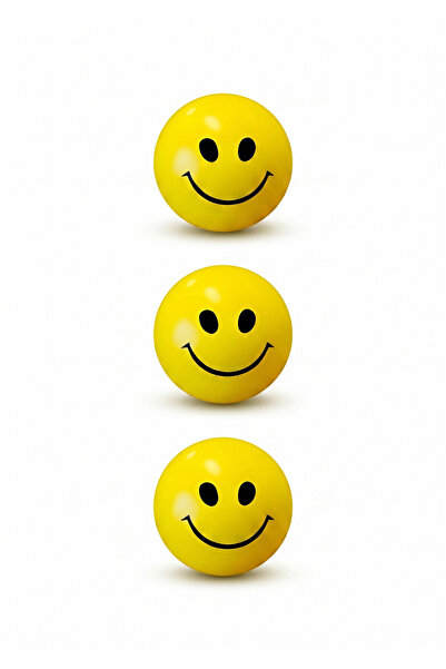 DAT Anti Stress Smiley Squeeze Balls 3 Pack Yellow PU Foam Hand Exercise Ball...