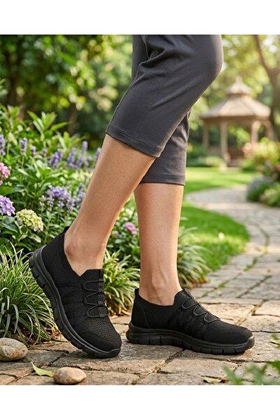 KİNG PAOLO 5223 Pantofi sport pentru femei, negri, Sinergie, fără șireturi, c...