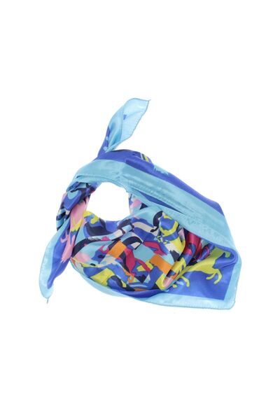 ButicCochet Eșarfă de damă, 50x50 cm, Buticcochet, imprimeu cu cai, Albastru ...