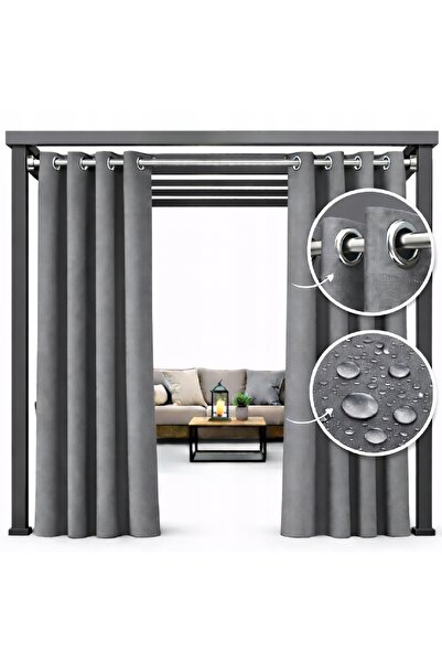 NOW-ART , Ready-made Drapery Curtain , 155x260 cm, Grey, Polyester, Ring Moun...