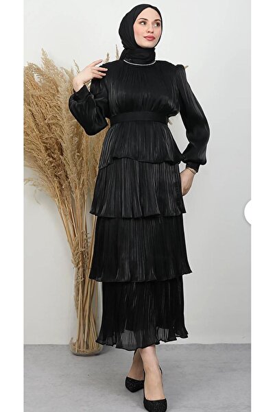 ELİSA Layered Skirt Blouse Set with Pearl Collar and Belt