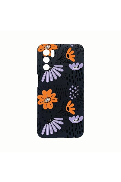 bestcase Силиконов калъф, съвместим с Oppo A54s, Цветя - Пастелни цветове, Ус...