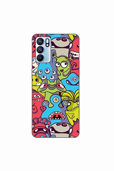 OEM Husa compatibila cu Oppo Reno6 5G Silicon Gel Tpu Model Squishi Monsters