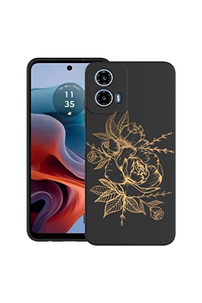 bestcase Θήκη για Motorola Moto G45 με σχέδιο Χρυσή Τριαντάφυλλο, TPU Ματ Εξα...