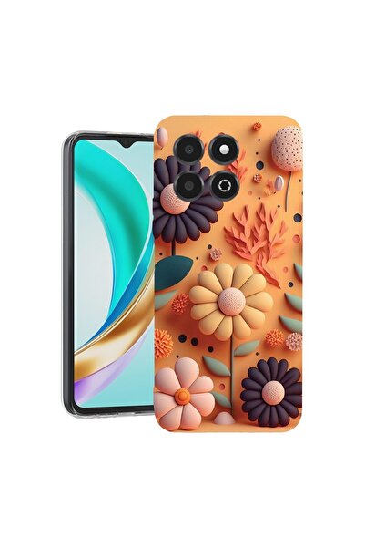 bestcase ¬Æ Husa Clear Slim Silicon Compatibila cu Honor X6c, Happy Flowers, ...