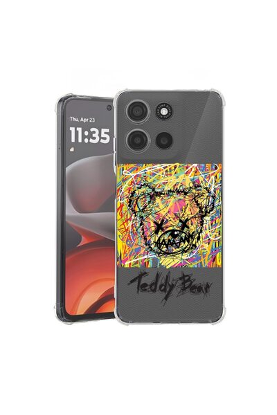 bestcase ¬Æ Husa pentru Motorola Moto G15, Anti Shock 1.5MM, Teddy Bear Abstr...