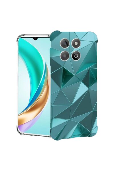 bestcase Θήκη για Honor X7d / 400 Smart με σχέδιο πράσινου μωσαϊκού, Αντικραδ...