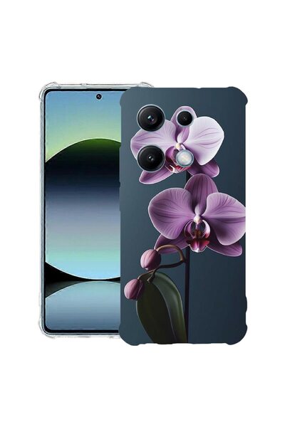 bestcase Противоударен калъф, съвместим с OPPO A6 Pro, с дизайн  "Лилава орхи...