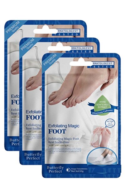 Butterfly Perfect 3 Magic Foot Peeling Socks with Milk, Coconut Oil & Shea Bu...