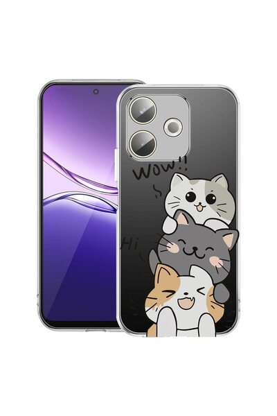 bestcase ¬Æ Husa Clear Silicon pentru OPPO A5 Pro 5G, Cat Wow, 2042415 T 1855