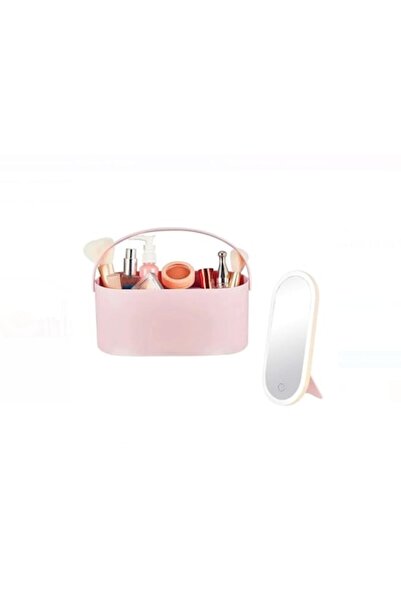 OEM Suitcase Toiletry Bag Pink with Detachable Mirror & LED