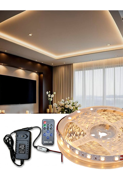 Hero Led 5 Metre 4040 Şerit Led Tak Çalıştır Hazır Set - Aç Kapat Kumandalı D...