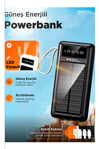 HİBOTEKNO Pw-61 30000mah Güneş Enerjili Powerbank Tüm Cihazlarla Uyumlu