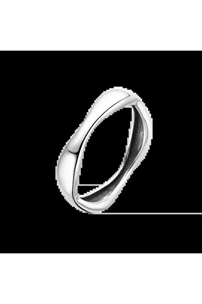 Lisa&Co. Inel Argint Waved 53 mm / Argint placat cu rodiu