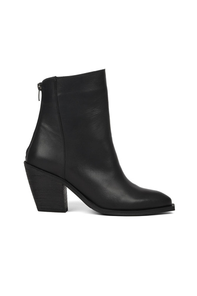 BUENO Black Leather Women's Heeled Boots