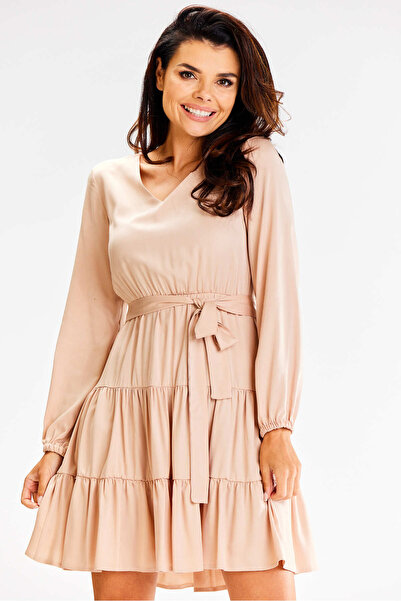 Awama Rochie dama awama, Viscoza, A603 - Bej -, S INTL