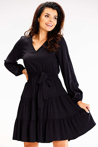 Awama Women's dress awama, Viscose, A603 - Black -, L INTL