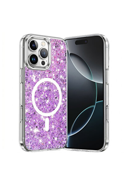 Techsuit Husa pentru iPhone 16 Pro, Sparkly Glitter MagSafe, protectie antiso...