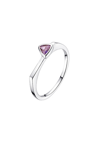 Lisa&Co. Inel Argint Triangle Stone 56 mm / Argint placat cu rodiu / Zircon v...