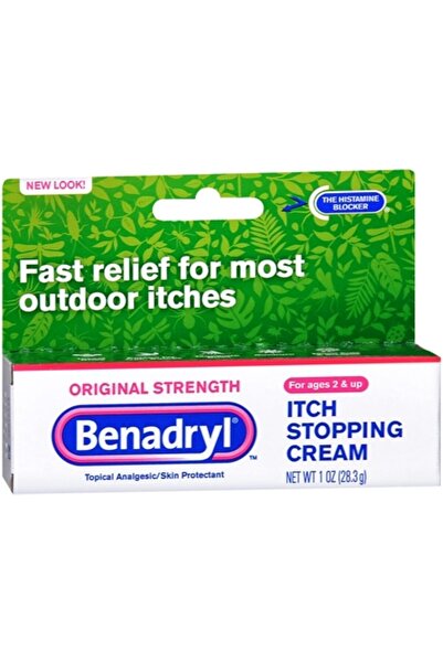 benadryl كريم إيقاف الحكة، بقوة أصلية، 1 أونصة (عبوة من قطعتين)