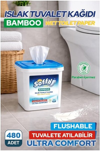 Yıldızan zkra shop Soffy Islak Tuvalet Kağıdı, Bambu Lifli, Suda Çözünebilir, Alkol ve Paraben İçermez, 19x13